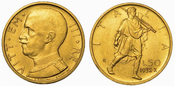 REGNO D'ITALIA. VITTORIO EMANUELE III DI SAVOIA, 1900-1946. 50 Lire 1932/A. X. Littore.  - Asta Numismatica - Associazione Nazionale - Case d'Asta italiane