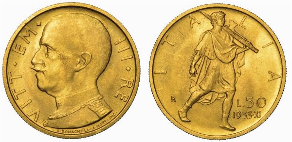 REGNO D'ITALIA. VITTORIO EMANUELE III DI SAVOIA, 1900-1946. 50 Lire 1933/A. X. Littore.  - Asta Numismatica - Associazione Nazionale - Case d'Asta italiane