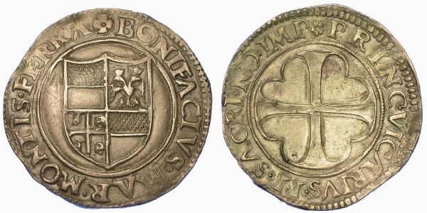 CASALE. BONIFACIO II PALEOLOGO, 1518-1530. Testone.  - Asta Numismatica - Associazione Nazionale - Case d'Asta italiane