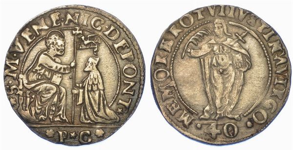 VENEZIA. NICOLÒ DA PONTE, 1578-1585. Quarto di giustina maggiore da 40 soldi o 2 lire.  - Asta Numismatica - Associazione Nazionale - Case d'Asta italiane
