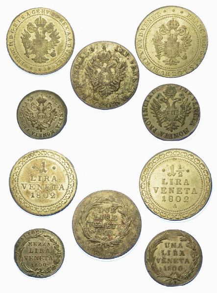 VENEZIA - FRANCESCO II D'ASBURGO-LORENA, 1797-1805. Lotto di cinque monete.  - Asta Numismatica - Associazione Nazionale - Case d'Asta italiane
