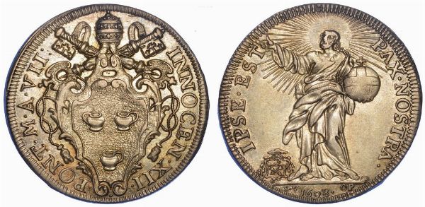 ROMA. INNOCENZO XII,1691-1700. Testone 1698/A. VII.  - Asta Numismatica - Associazione Nazionale - Case d'Asta italiane
