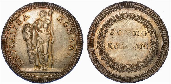 ROMA. PRIMA REPUBBLICA ROMANA, 1798-1799. Scudo romano.  - Asta Numismatica - Associazione Nazionale - Case d'Asta italiane