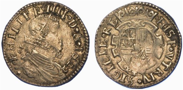 NAPOLI. FILIPPO IV, 1621-1665. Tar� 1622.  - Asta Numismatica - Associazione Nazionale - Case d'Asta italiane