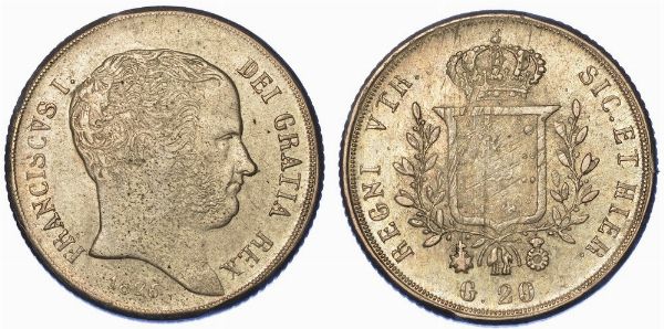 NAPOLI. FRANCESCO I DI BORBONE, 1825-1830. Tar� 1826.  - Asta Numismatica - Associazione Nazionale - Case d'Asta italiane
