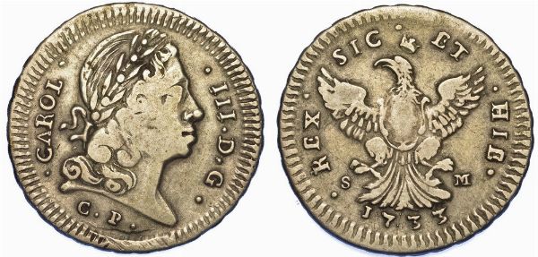 PALERMO. CARLO III D'ASBURGO, 1720-1734. 4 Tar� 1733.  - Asta Numismatica - Associazione Nazionale - Case d'Asta italiane