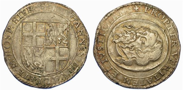 MALTA. JEAN DE LA VALLETTE, 1557-1568. 4 Tar�.  - Asta Numismatica - Associazione Nazionale - Case d'Asta italiane