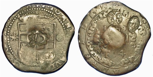 MALTA. JEAN PAUL DE LASCARIS CASTELLAR, 1636-1657. 4 Tar�.  - Asta Numismatica - Associazione Nazionale - Case d'Asta italiane