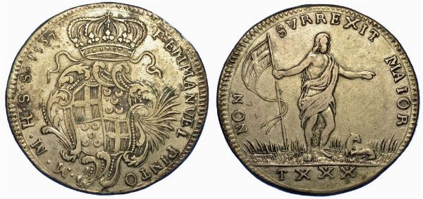 MALTA. EMANUELE PINTO, 1741-1773. 30 Tar� 1757.  - Asta Numismatica - Associazione Nazionale - Case d'Asta italiane