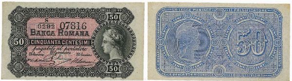 REGNO D’ITALIA. VITTORIO EMANUELE II DI SAVOIA, 1861-1878. BANCA ROMANA. 50 Centesimi 1872.  - Asta Numismatica - Associazione Nazionale - Case d'Asta italiane