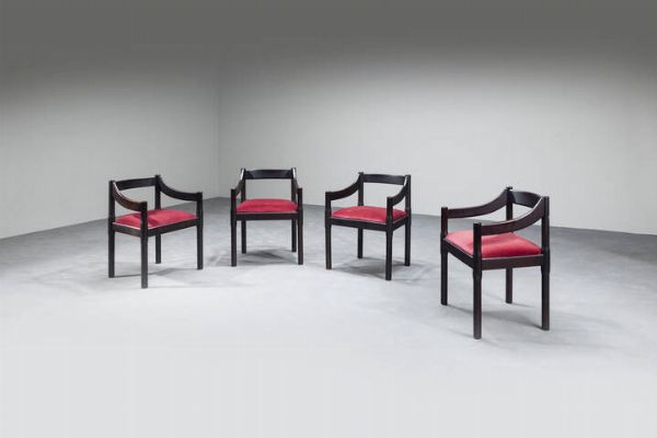 VICO MAGISTRETTI : Quattro sedie mod. Carimate  - Asta Asta di Design - Associazione Nazionale - Case d'Asta italiane