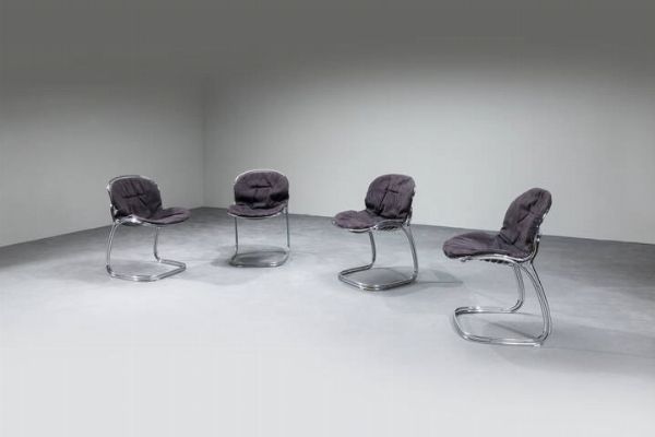 GASTONE RINALDI : Quattro sedie mod. Sabrina  - Asta Asta di Design - Associazione Nazionale - Case d'Asta italiane