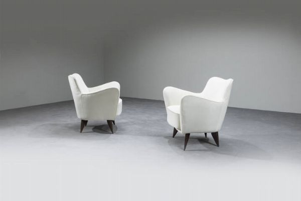 GUGLIELMO VERONESI : Coppia di poltrone mod. Perla  - Asta Asta di Design - Associazione Nazionale - Case d'Asta italiane