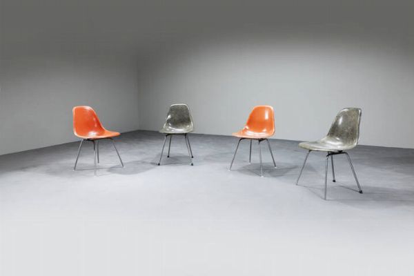 CHARLES EAMES : Quattro sedie mod. DSX  - Asta Asta di Design - Associazione Nazionale - Case d'Asta italiane