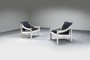 VICO MAGISTRETTI - Coppia di poltrone mod. Carimate