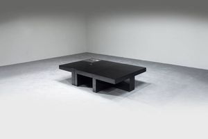 Cesare Augusto Nava - Set di sei tavolini modulari con vano portaoggetti in legno laccato e metallo cromato.  Anni '70 modulo singolo  [..]