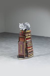 PIERO FORNASETTI Milano 1913 - 1988 - Portaombrelli in metallo decorato a serigrafia. Etichetta del produttore Anni '60 cm 71 5x42x19