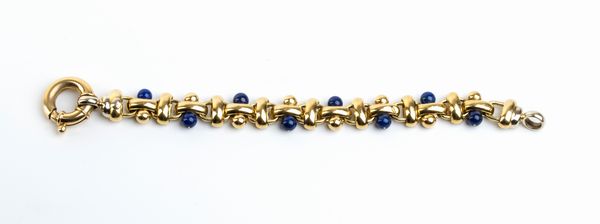 Bracciale a maglie in oro e sfere in lapis  - Asta Gioielli, orologi, argenti e penne - Associazione Nazionale - Case d'Asta italiane