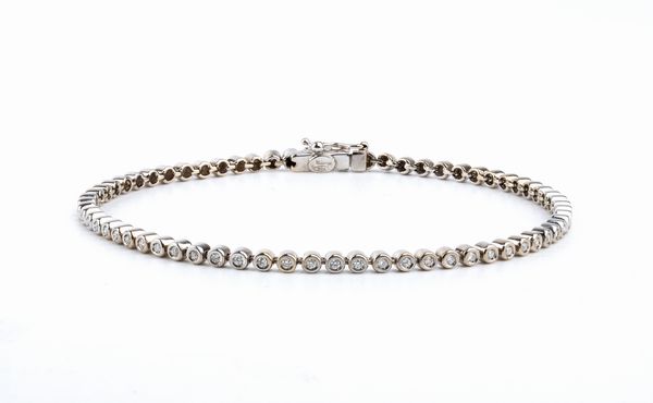 Bracciale tennis in oro e diamanti  - Asta Gioielli, orologi, argenti e penne - Associazione Nazionale - Case d'Asta italiane