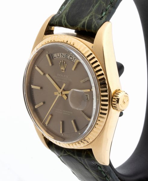 ROLEX Day-Date: raro orologio da polso full set in oro 18K ref. 1803, 1969  - Asta Gioielli, orologi, argenti e penne - Associazione Nazionale - Case d'Asta italiane