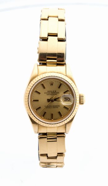 ROLEX Oyster Perpetual Date Just: orologio da polso donna in oro 18K ref. 69178, 1984  - Asta Gioielli, orologi, argenti e penne - Associazione Nazionale - Case d'Asta italiane