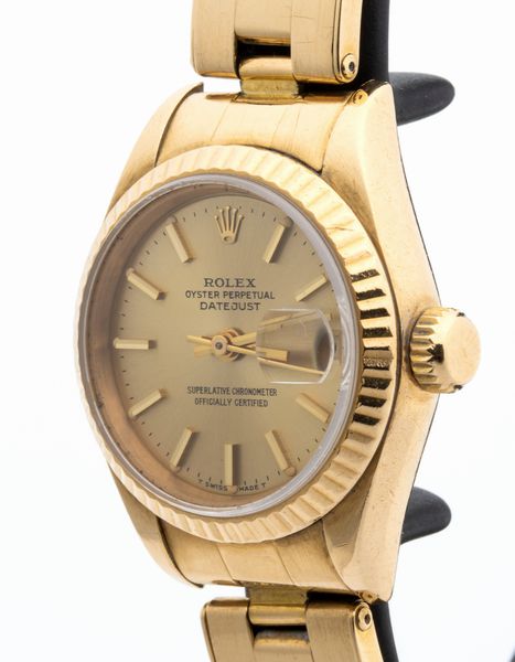 ROLEX Oyster Perpetual Date Just: orologio da polso donna in oro 18K ref. 69178, 1984  - Asta Gioielli, orologi, argenti e penne - Associazione Nazionale - Case d'Asta italiane