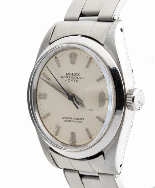 ROLEX Oyster Perpetual Date: orologio da polso in acciaio ref. 1500, 1960  - Asta Gioielli, orologi, argenti e penne - Associazione Nazionale - Case d'Asta italiane