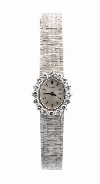 PIAGET: orologio da polso Lady on oro bianco 18k e brillanti ref. 3877, anni '60  - Asta Gioielli, orologi, argenti e penne - Associazione Nazionale - Case d'Asta italiane