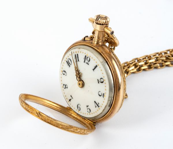 Orologio da tasca con catena in oro 18K - fine XIX secolo  - Asta Gioielli, orologi, argenti e penne - Associazione Nazionale - Case d'Asta italiane