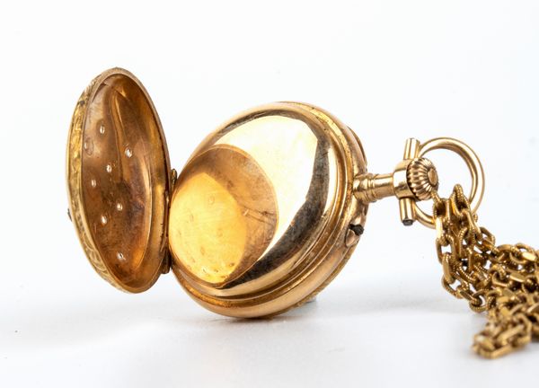Orologio da tasca con catena in oro 18K - fine XIX secolo  - Asta Gioielli, orologi, argenti e penne - Associazione Nazionale - Case d'Asta italiane
