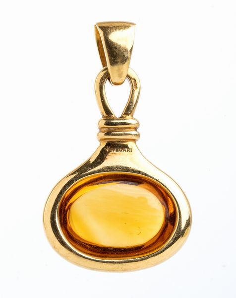 BULGARI: pendente in oro con quarzo citrino  - Asta Gioielli, orologi, argenti e penne - Associazione Nazionale - Case d'Asta italiane
