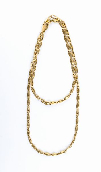 POMELLATO: lungo girocollo a maglia marinara in oro  - Asta Gioielli, orologi, argenti e penne - Associazione Nazionale - Case d'Asta italiane