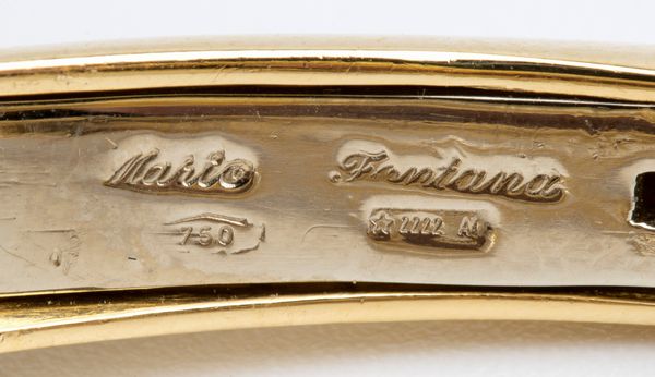MARIO FONTANA: bracciale contrari a cerchio rigido in oro e diamanti  - Asta Gioielli, orologi, argenti e penne - Associazione Nazionale - Case d'Asta italiane