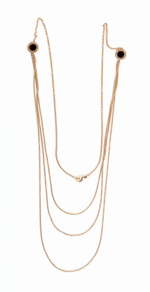 BULGARI, collezione Bvlgari Bvlgari: collana in oro con onice e madreperla  - Asta Gioielli, orologi, argenti e penne - Associazione Nazionale - Case d'Asta italiane