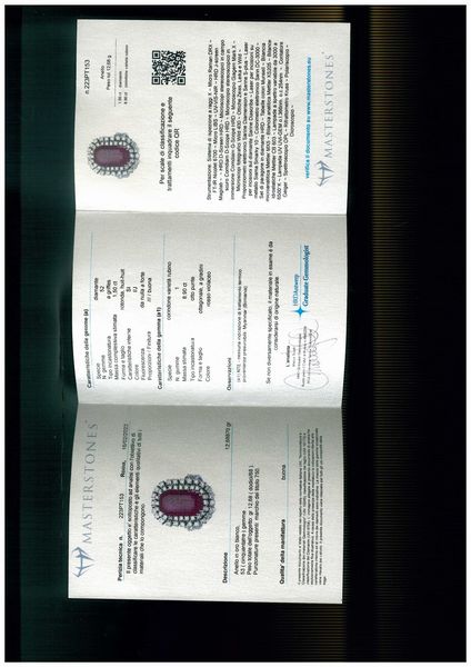 Anello in oro con rubino Birmano e diamanti  - Asta Gioielli, orologi, argenti e penne - Associazione Nazionale - Case d'Asta italiane