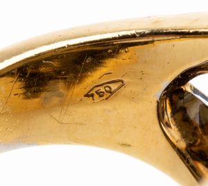 Anello con quarzo verde e diamanti  - Asta Gioielli, orologi, argenti e penne - Associazione Nazionale - Case d'Asta italiane