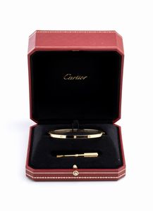 CARTIER, collezione Love: bracciale rigido in oro e diamanti  - Asta Gioielli, orologi, argenti e penne - Associazione Nazionale - Case d'Asta italiane