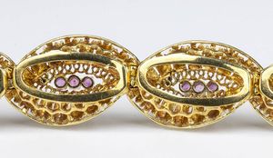 Bracciale oro giallo e rubini - anni '60  - Asta Gioielli, orologi, argenti e penne - Associazione Nazionale - Case d'Asta italiane