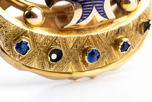 Bracciale in oro, smalti, paste vitree e perle - seconda meta' del XIX secolo.  - Asta Gioielli, orologi, argenti e penne - Associazione Nazionale - Case d'Asta italiane