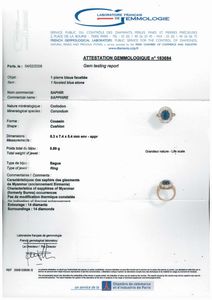 Anello in oro con zaffiro Burma e diamanti  - Asta Gioielli, orologi, argenti e penne - Associazione Nazionale - Case d'Asta italiane