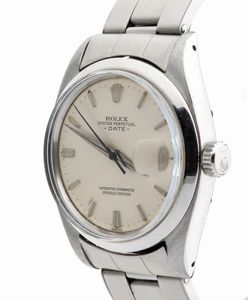 ROLEX Oyster Perpetual Date: orologio da polso in acciaio ref. 1500, 1960  - Asta Gioielli, orologi, argenti e penne - Associazione Nazionale - Case d'Asta italiane