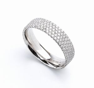 TIFFANY & Co.: anello a fascia con diamanti  - Asta Gioielli, orologi, argenti e penne - Associazione Nazionale - Case d'Asta italiane