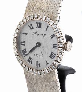 BAUME & MERCIER per ASPREY: orologio da polso Lady in oro bianco 18k e brillanti, anni '70  - Asta Gioielli, orologi, argenti e penne - Associazione Nazionale - Case d'Asta italiane