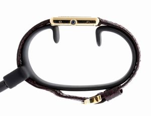 LE MUST DE CARTIER Tank: orologio da polso in argento vermeille, anni '70-'80  - Asta Gioielli, orologi, argenti e penne - Associazione Nazionale - Case d'Asta italiane