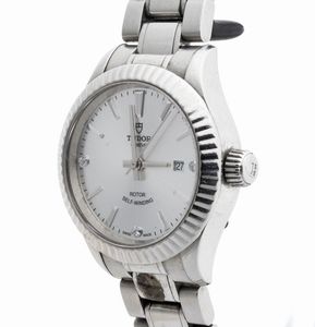 TUDOR: orologio da polso donna in acciaio con lunetta in oro  - Asta Gioielli, orologi, argenti e penne - Associazione Nazionale - Case d'Asta italiane