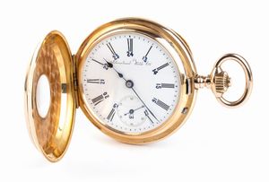 IWC: Orologio da tasca occhio di bue in oro 18K, 1890 circa  - Asta Gioielli, orologi, argenti e penne - Associazione Nazionale - Case d'Asta italiane