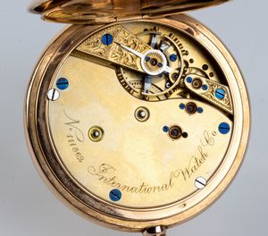 IWC: Orologio da tasca occhio di bue in oro 18K, 1890 circa  - Asta Gioielli, orologi, argenti e penne - Associazione Nazionale - Case d'Asta italiane
