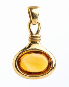 BULGARI: pendente in oro con quarzo citrino  - Asta Gioielli, orologi, argenti e penne - Associazione Nazionale - Case d'Asta italiane