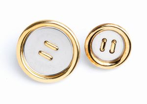 REPOSSI: set di 14 bottoni in acciaio ed oro  - Asta Gioielli, orologi, argenti e penne - Associazione Nazionale - Case d'Asta italiane