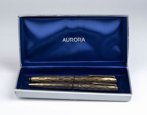 AURORA - Penna a sfera e penna stilografica in oro 8K  - Asta Gioielli, orologi, argenti e penne - Associazione Nazionale - Case d'Asta italiane